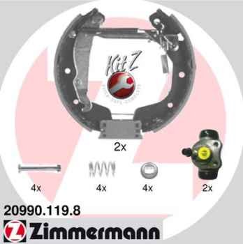Zimmermann Brake Shoe Kit for OPEL CORSA C (X01) rear