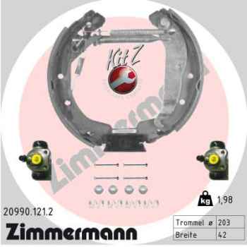 Zimmermann Brake Shoe Kit for OPEL ASTRA G CC (T98) rear
