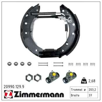 Zimmermann Smart Rear Brake Kit – 235mm Drums & Shoes, Anti-Rust, OEM Fit