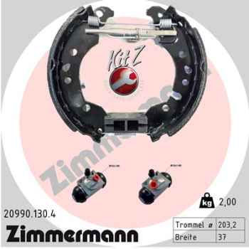 Zimmermann Brake Shoe Kit for SMART FORTWO Coupe (453) rear