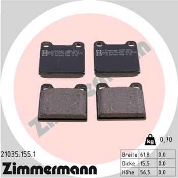 Zimmermann Brake pads for MERCEDES-BENZ STUFENHECK (W123) rear
