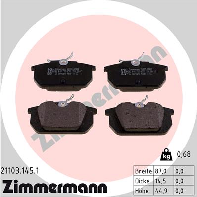 Zimmermann Brake pads for FIAT TIPO (160_) rear