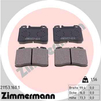 Zimmermann Brake pads for MERCEDES-BENZ E-KLASSE Coupe (C124) front