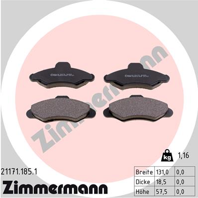 Zimmermann Brake pads for FORD ESCORT V (GAL) front