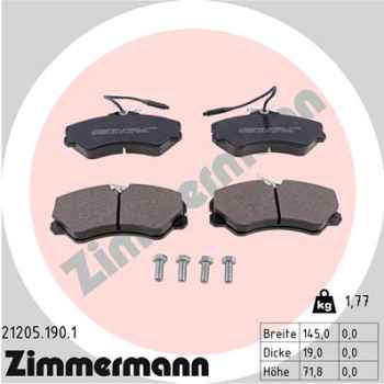 Zimmermann Brake pads for FIAT DUCATO Panorama (290_) front