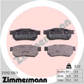 Zimmermann Brake pads for HONDA INTEGRA Schrägheck (DA) rear