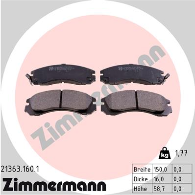 Zimmermann Brake pads for MITSUBISHI OUTLANDER II (CW_W) front