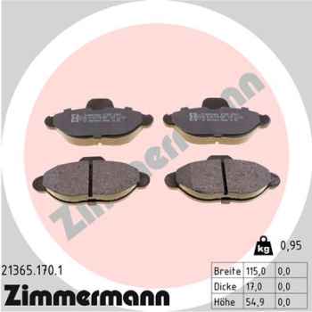 Zimmermann Brake pads for FIAT CINQUECENTO (170_) front