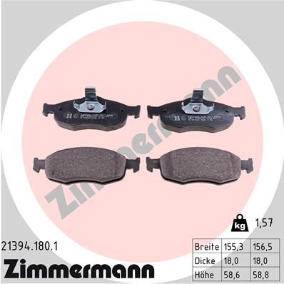 Zimmermann Brake pads for FORD SCORPIO II Turnier (GNR, GGR) front
