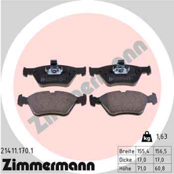 Zimmermann Brake pads for SAAB 900 II Coupe front