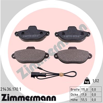 Zimmermann Brake pads for FIAT PUNTO Cabriolet (176_) front