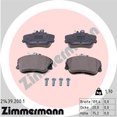 Zimmermann Brake pads for MERCEDES-BENZ C-KLASSE (W202) front