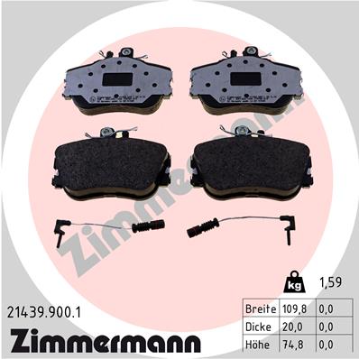 Zimmermann rd:z Bremsbeläge für MERCEDES-BENZ C-KLASSE T-Model (S202) vorne