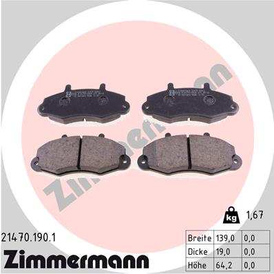 Zimmermann Brake pads for FORD TRANSIT Bus (T_ _) front