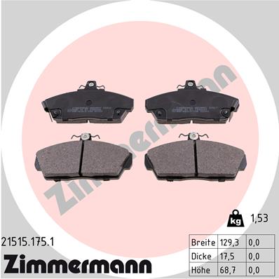 Zimmermann Brake pads for ROVER 400 (XW) front