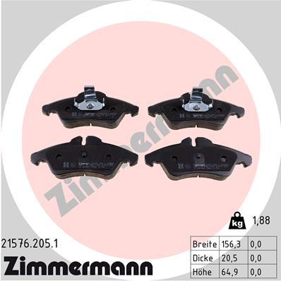 Zimmermann Brake pads for MERCEDES-BENZ SPRINTER 4-t Pritsche/Fahrgestell (904) front