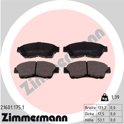 Zimmermann Bremsbeläge für TOYOTA COROLLA Compact (_E11_) vorne