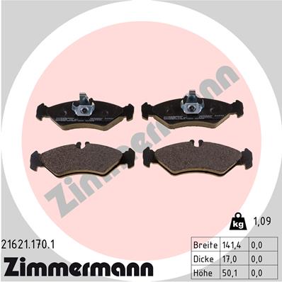 Zimmermann Bremsbeläge für VW LT 28-46 II Pritsche/Fahrgestell (2DC, 2DF, 2DG, 2DL, 2DM) hinten