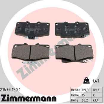 Zimmermann Brake pads for TOYOTA HILUX V Pick-up (_N_, KZN1_, VZN1_) front