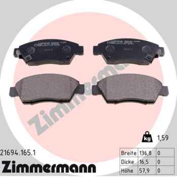 Zimmermann Brake pads for HONDA CIVIC V Stufenheck (EG, EH) front