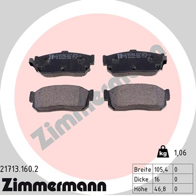 Zimmermann Brake pads for NISSAN ALMERA II (N16) rear