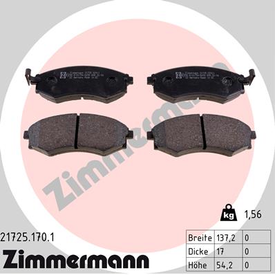 Zimmermann Brake pads for HYUNDAI LANTRA II Kombi (J-2) front