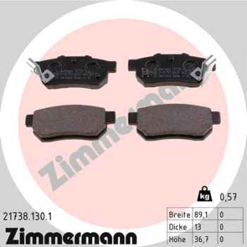 Zimmermann Brake pads for HONDA JAZZ III (GE_, GG_, GP_) rear