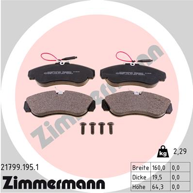 Zimmermann Brake pads for PEUGEOT BOXER Bus (230P) front