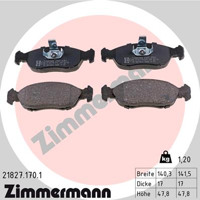 Zimmermann Bremsbeläge für PEUGEOT 306 Break (7E, N3, N5) vorne