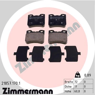 Zimmermann Brake pads for PEUGEOT 106 II (1) front