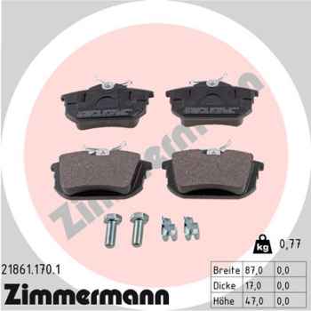 Zimmermann Brake pads for SMART FORFOUR (454) rear