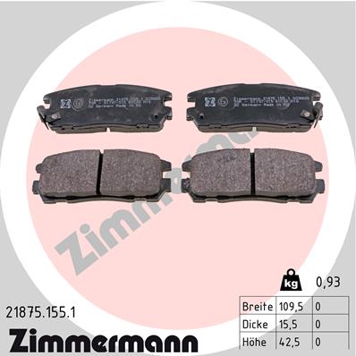 Zimmermann Brake pads for OPEL MONTEREY B (M98) rear