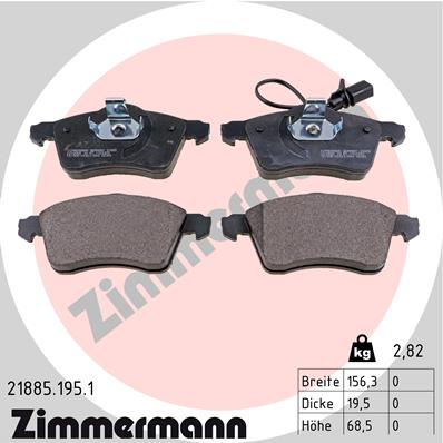 Zimmermann Brake pads for VW TRANSPORTER T4 Pritsche/Fahrgestell (70E, 70L, 70M, 7DE, 7DL front