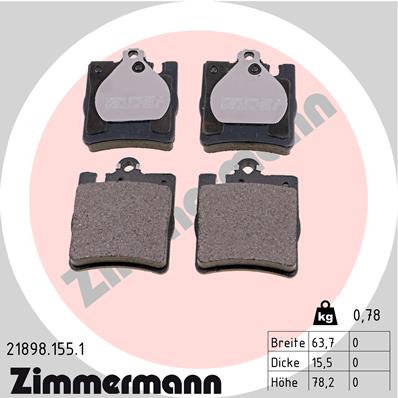 Zimmermann Brake pads for MERCEDES-BENZ C-KLASSE (W203) rear