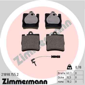Zimmermann Brake pads for MERCEDES-BENZ CLK Cabriolet (A209) rear