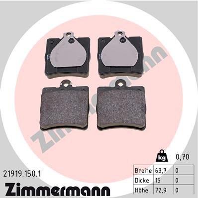 Zimmermann Brake pads for MERCEDES-BENZ C-KLASSE (W203) rear