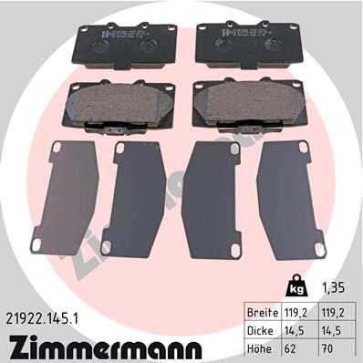 Zimmermann Brake pads for SUBARU IMPREZA Stufenheck (GD) front