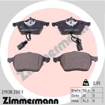 Zimmermann Brake pads for AUDI A6 (4B2, C5) front