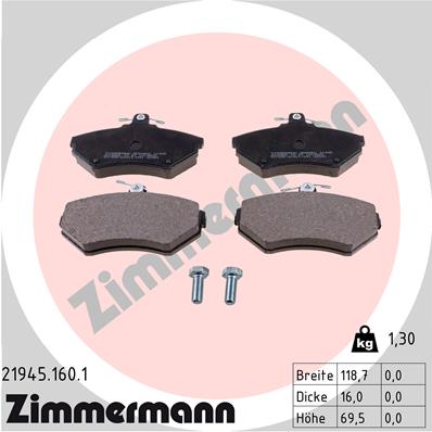 Zimmermann Bremsbeläge für VW POLO Variant (6V5) vorne