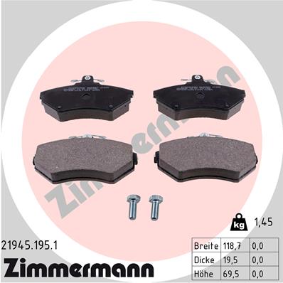 Zimmermann Brake pads for VW VENTO (1H2) front