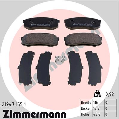 Zimmermann Brake pads for TOYOTA LAND CRUISER PRADO (_J12_) rear