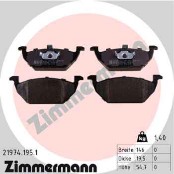 Zimmermann Brake pads for SKODA OCTAVIA I Combi (1U5) front
