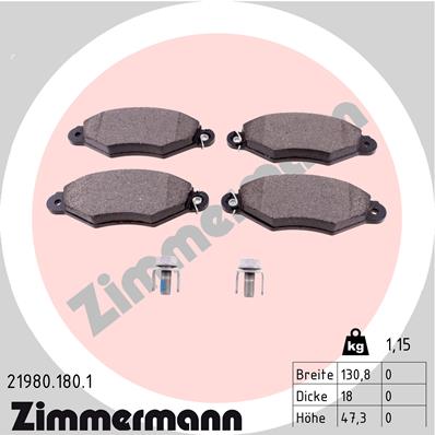 Zimmermann Brake pads for NISSAN KUBISTAR Kasten (X76) front