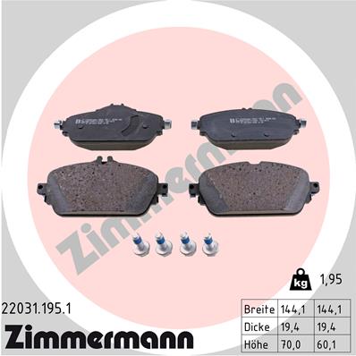 Zimmermann Brake pads for MERCEDES-BENZ C-KLASSE Cabriolet (A205) front