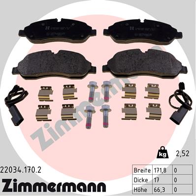Zimmermann Brake pads for FORD TRANSIT Kasten front