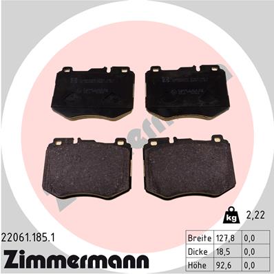 Zimmermann Brake pads for MERCEDES-BENZ C-KLASSE (W205) front