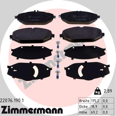 Zimmermann Brake pads for MERCEDES-BENZ E-KLASSE (W213) front