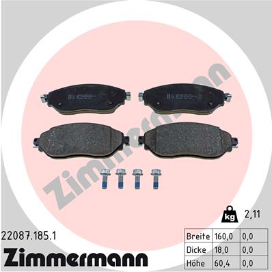 Zimmermann Brake pads for OPEL VIVARO B Pritsche/Fahrgestell (X82) front