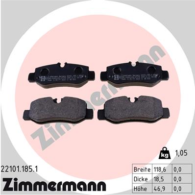 Zimmermann Brake pads for MERCEDES-BENZ VITO Kasten (W447) rear