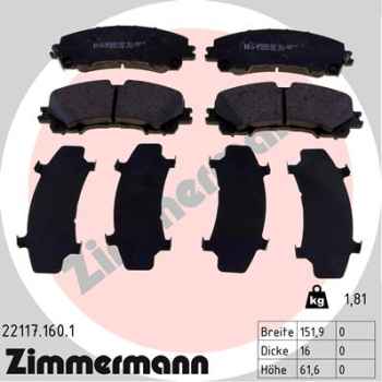 Zimmermann Brake pads for RENAULT KOLEOS II front